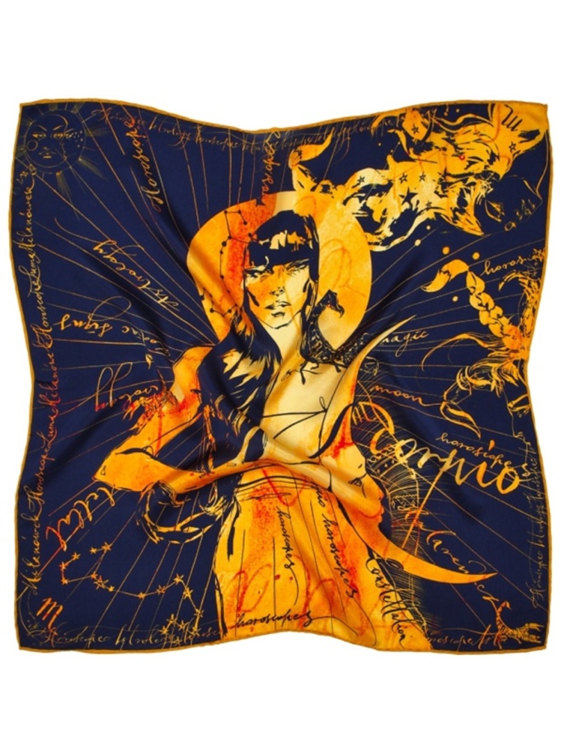 AZ-08 Apaszka Jedwabna Zodiak Skorpion 68x68cm Anny Halarewicz